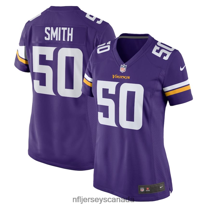 Women Minnesota Vikings TJ Smith Nike Purple Home Game Player Jersey Clothing NFL TBXFR65222