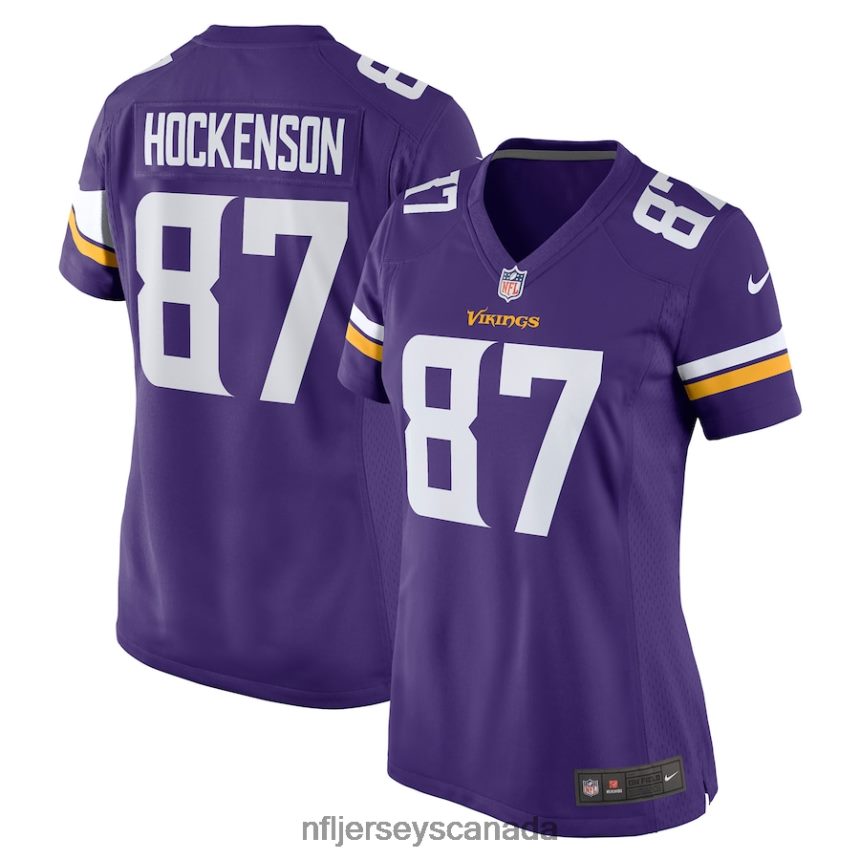 Women Minnesota Vikings T.J. Hockenson Nike Purple Game Player Jersey Clothing NFL TBXFR62015