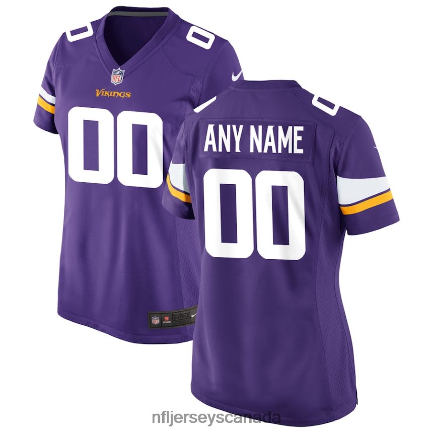 Women Nike Purple Minnesota Vikings Custom Game Jersey Clothing NFL TBXFR61268