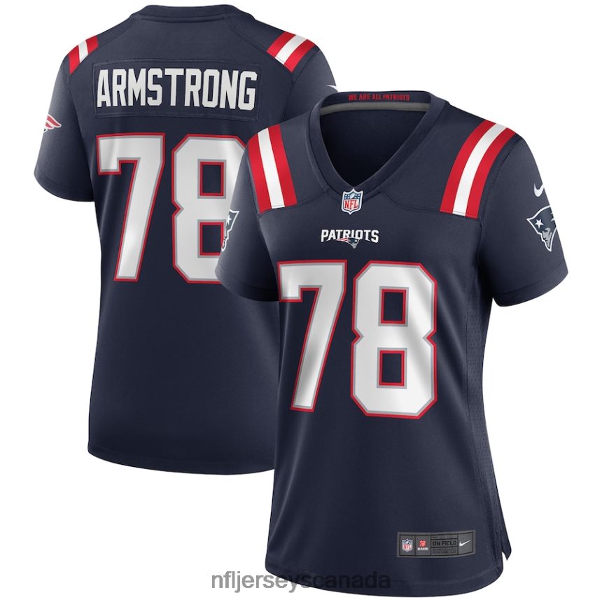Women New England Patriots Bruce Armstrong Nike Navy Game Retired Player Jersey Clothing NFL TBXFR63968