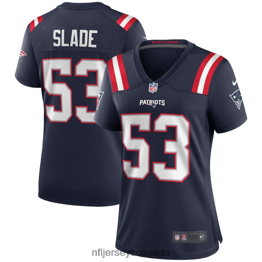 Women New England Patriots Chris Slade Nike Navy Game Retired Player Jersey Clothing NFL TBXFR63967