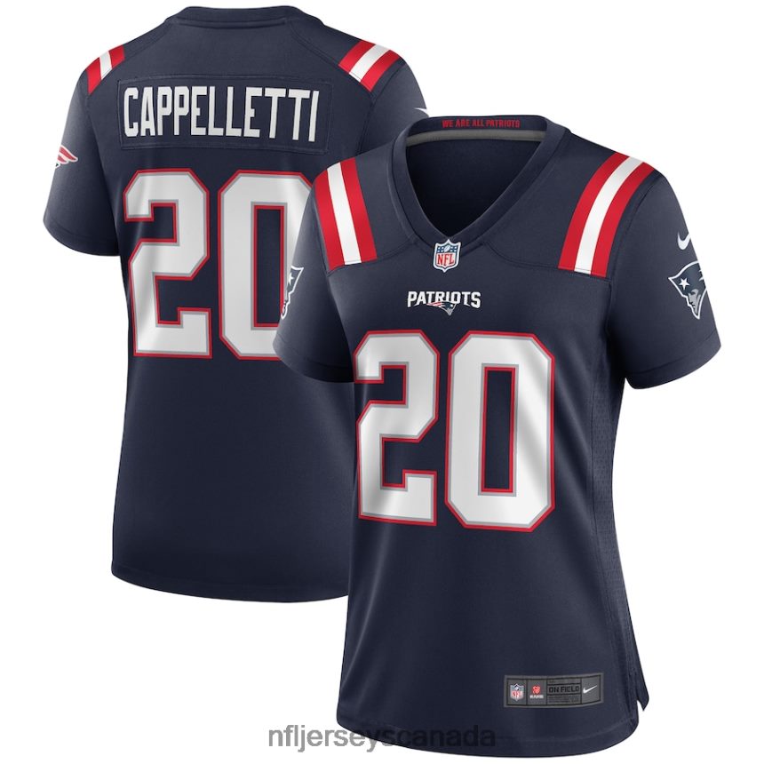 Women New England Patriots Gino Cappelletti Nike Navy Game Retired Player Jersey Clothing NFL TBXFR65134