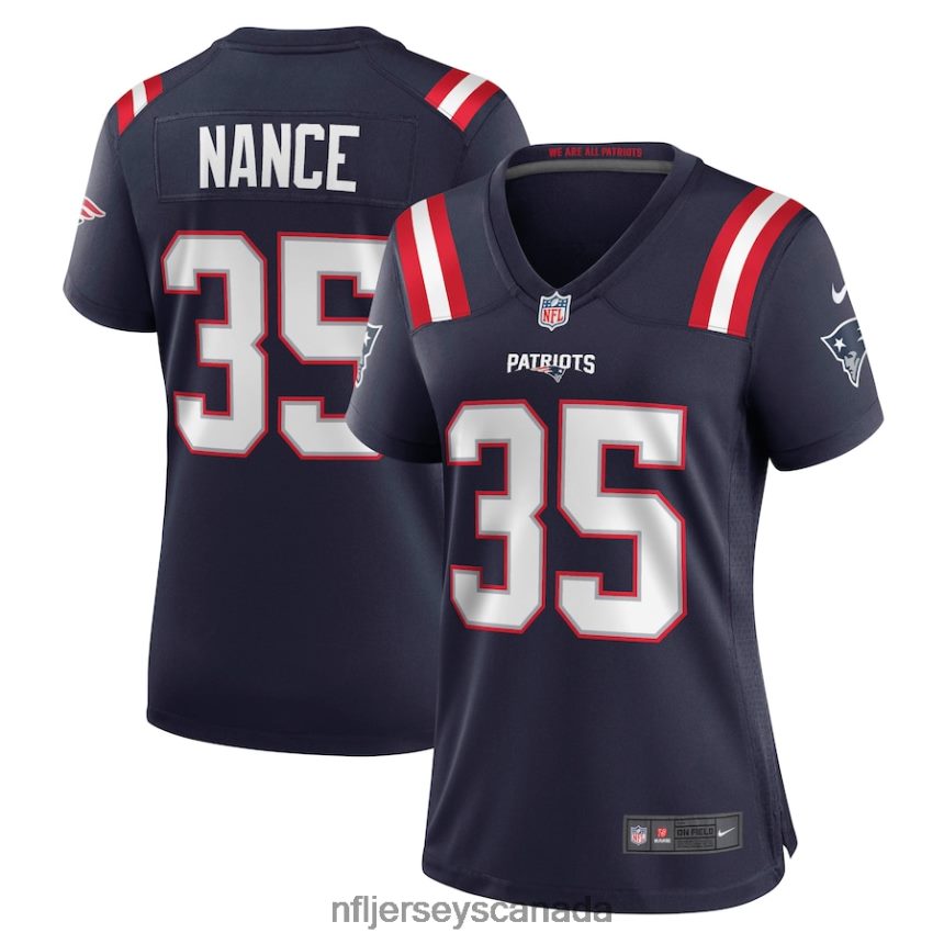 Women New England Patriots Jim Nance Nike Navy Retired Player Jersey Clothing NFL TBXFR65151