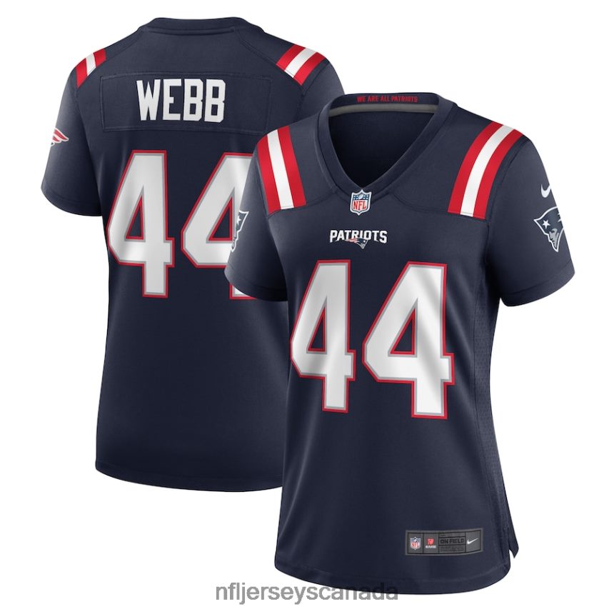 Women New England Patriots Raleigh Webb Nike Navy Home Game Player Jersey Clothing NFL TBXFR65410