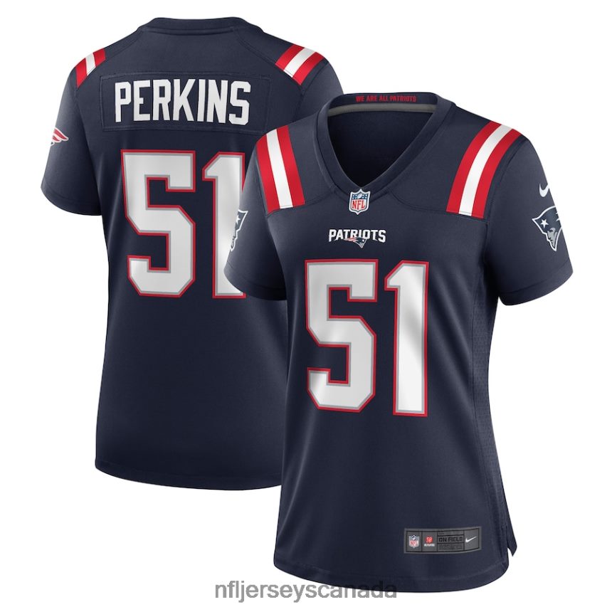 Women New England Patriots Ronnie Perkins Nike Navy Game Jersey Clothing NFL TBXFR65131