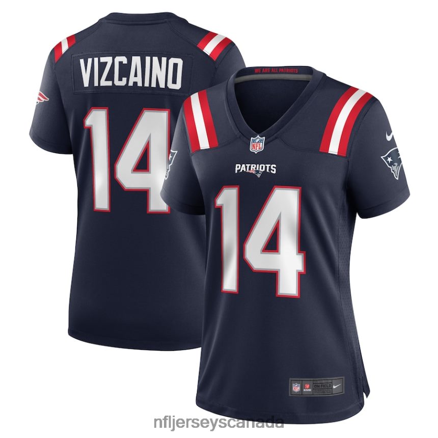 Women New England Patriots Tristan Vizcaino Nike Navy Home Game Player Jersey Clothing NFL TBXFR65424