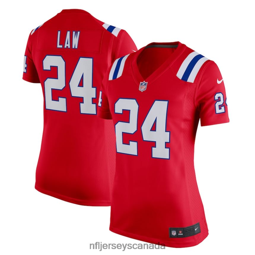 Women New England Patriots Ty Law Nike Red Retired Game Jersey Clothing NFL TBXFR63984