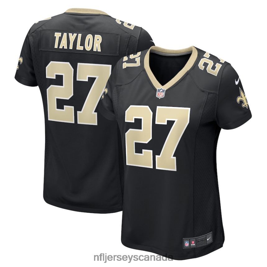 Women New Orleans Saints Alontae Taylor Nike Black Game Player Jersey Clothing NFL TBXFR65003