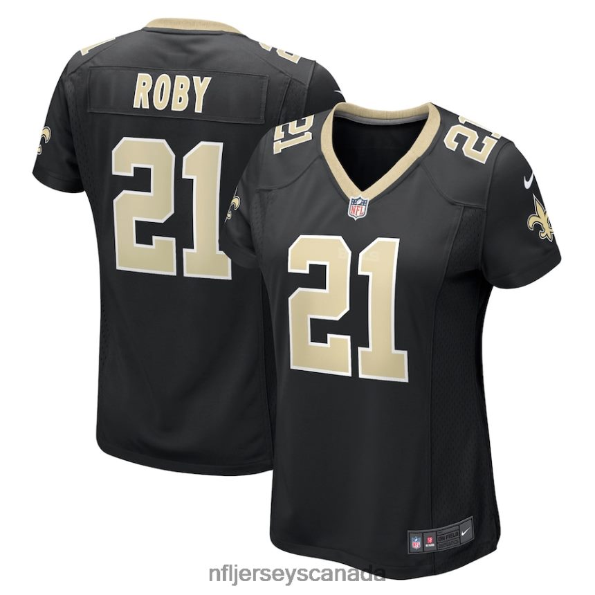 Women New Orleans Saints Bradley Roby Nike Black Game Jersey Clothing NFL TBXFR65115