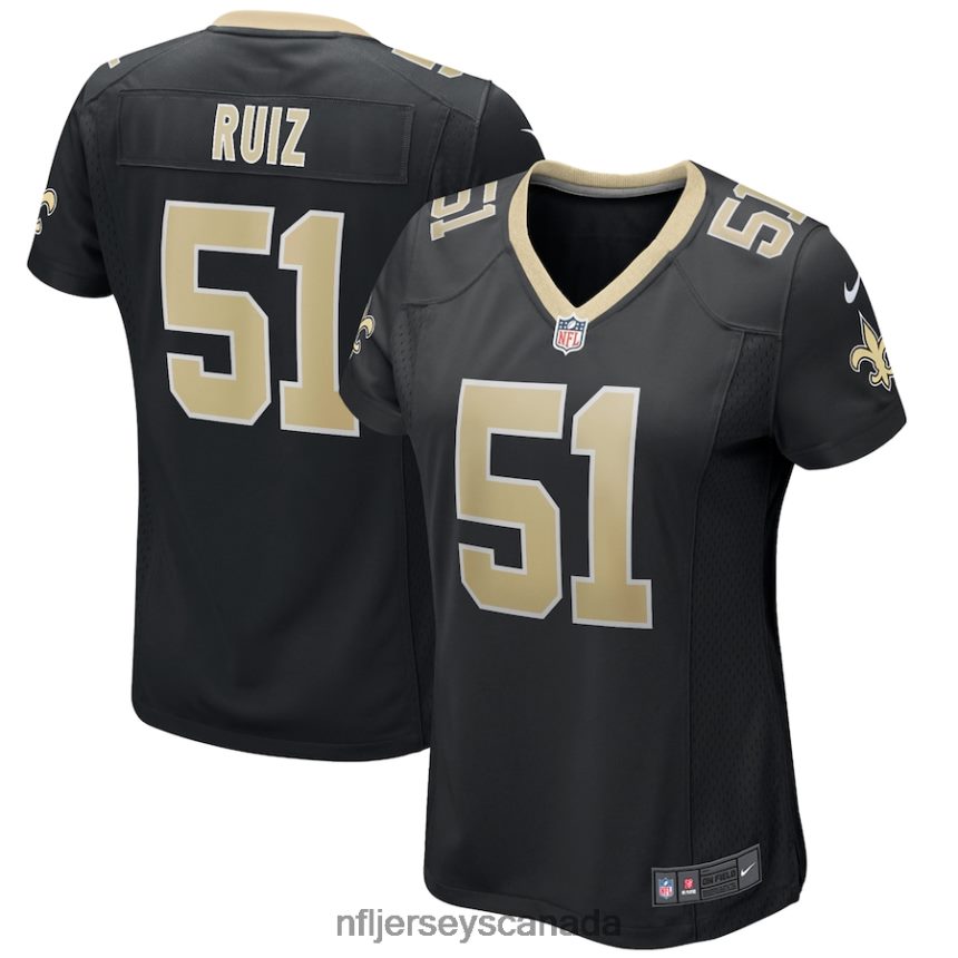 Women New Orleans Saints Cesar Ruiz Nike Black Game Jersey Clothing NFL TBXFR64010
