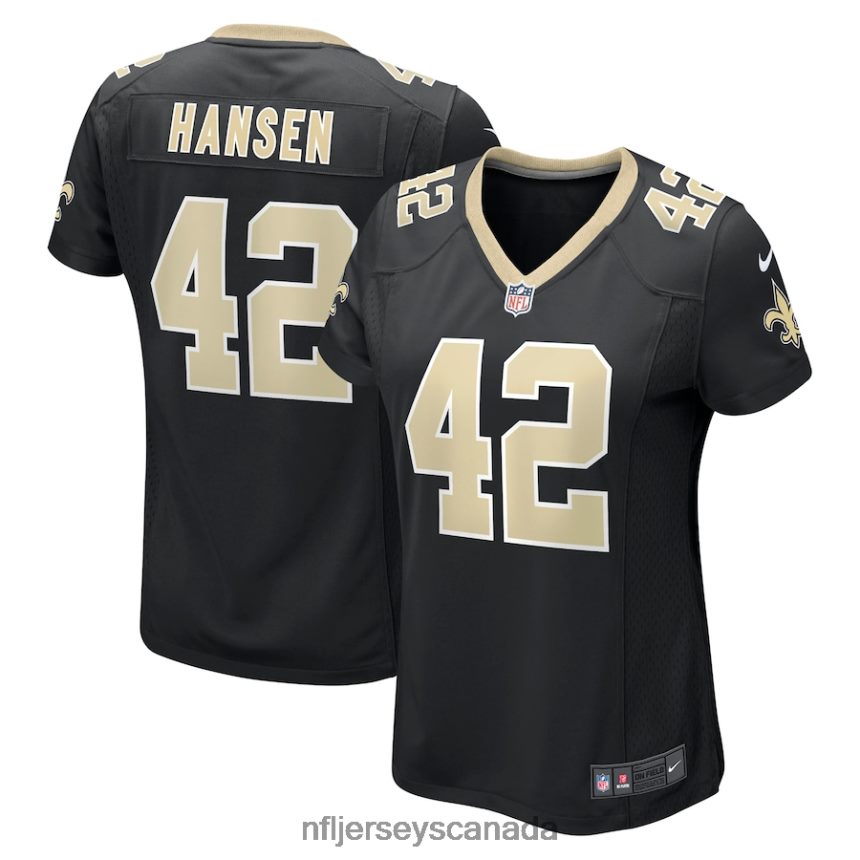 Women New Orleans Saints Chase Hansen Nike Black Game Jersey Clothing NFL TBXFR65139