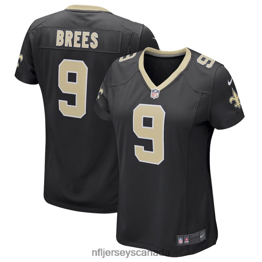 Women New Orleans Saints Drew Brees Nike Black Game Player Jersey Clothing NFL TBXFR61041