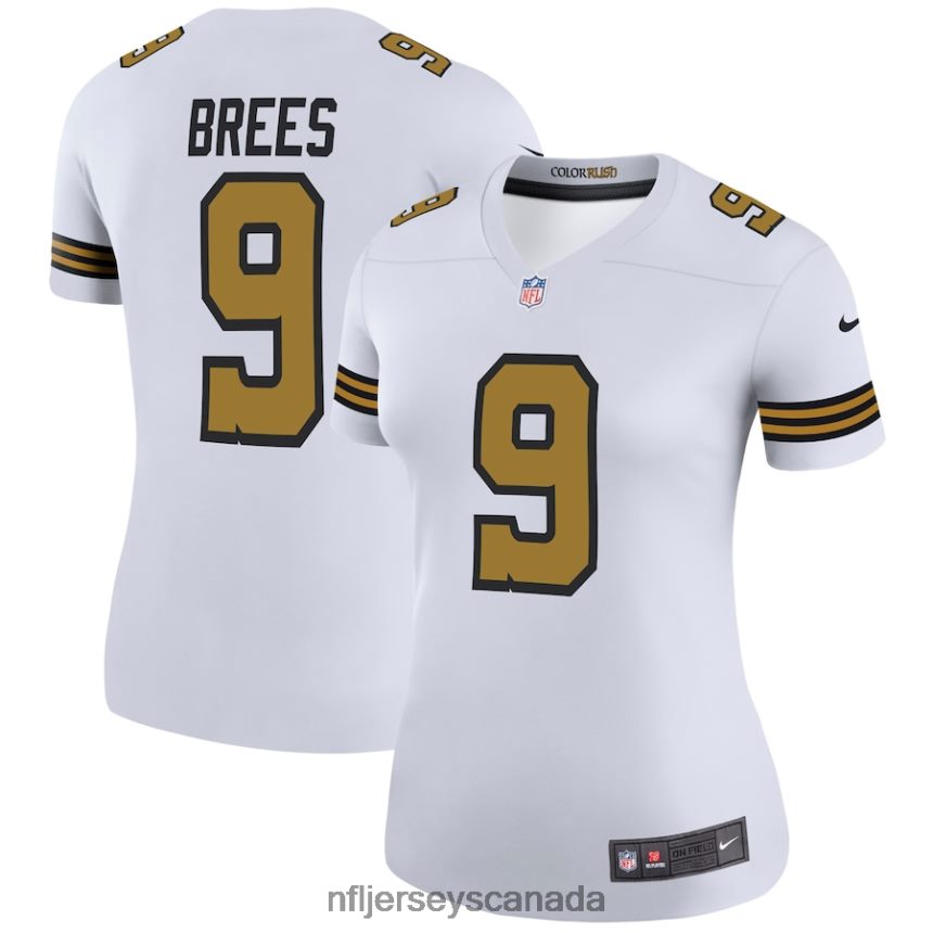 Women New Orleans Saints Drew Brees Nike White Color Rush Legend Jersey Clothing NFL TBXFR62171