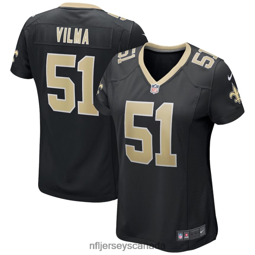 Women New Orleans Saints Jonathan Vilma Nike Black Game Retired Player Jersey Clothing NFL TBXFR64024