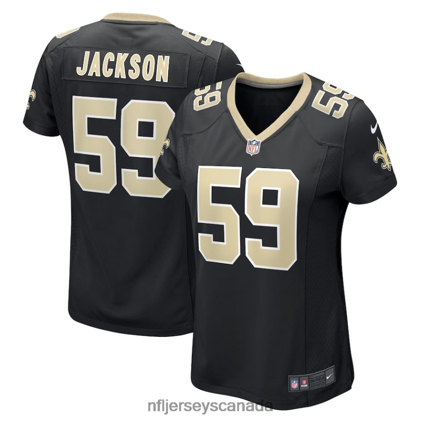 Women New Orleans Saints Jordan Jackson Nike Black Game Player Jersey Clothing NFL TBXFR66448