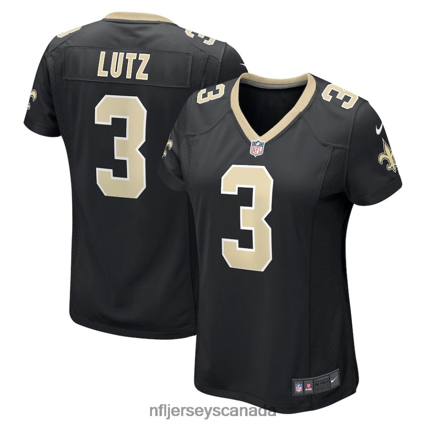 Women New Orleans Saints Wil Lutz Nike Black Game Jersey Clothing NFL TBXFR64124