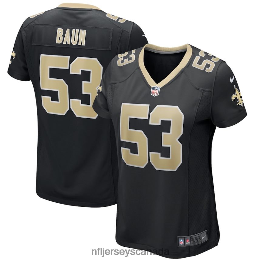 Women New Orleans Saints Zack Baun Nike Black Game Jersey Clothing NFL TBXFR65116