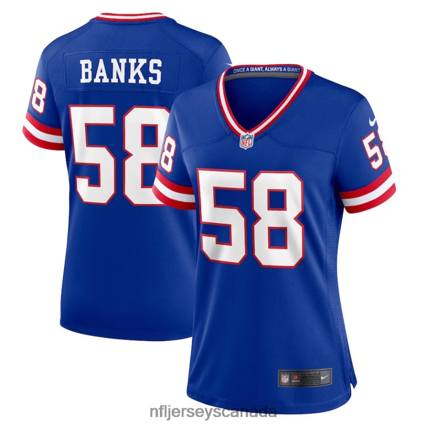 Women New York Giants Carl Banks Nike Royal Classic Retired Player Game Jersey Clothing NFL TBXFR66562