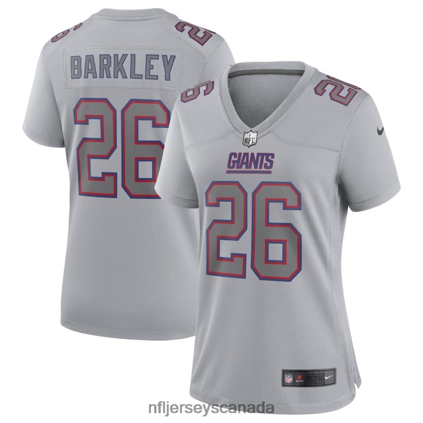 Women New York Giants Saquon Barkley Nike Gray Atmosphere Fashion Game Jersey Clothing NFL TBXFR61911