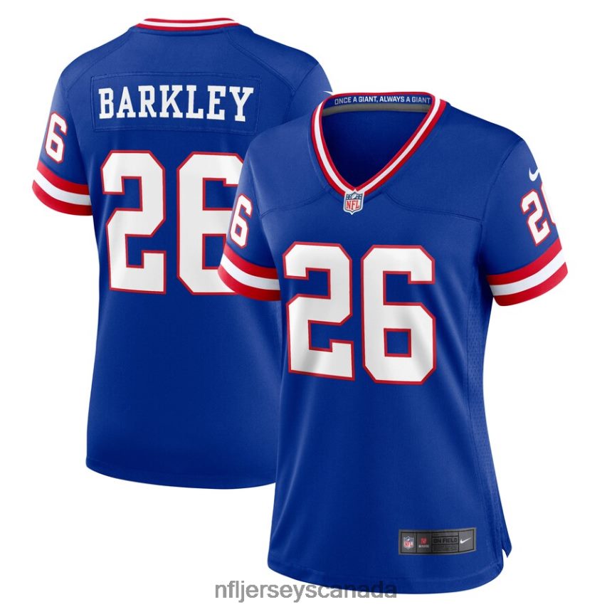 Women New York Giants Saquon Barkley Nike Royal Classic Player Game Jersey Clothing NFL TBXFR6376