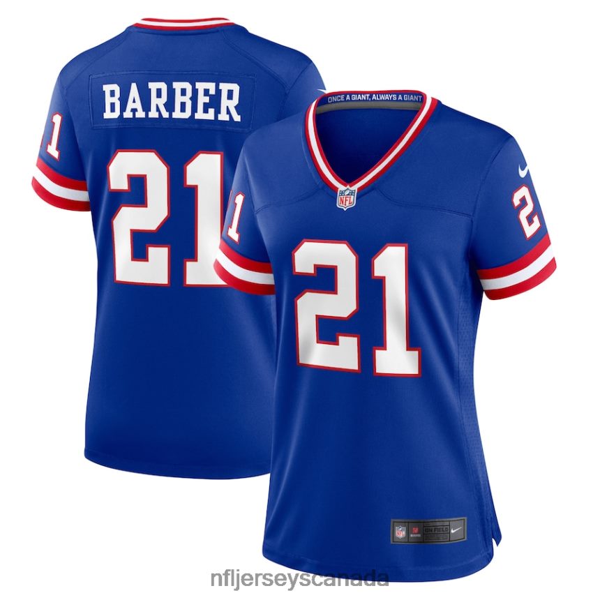 Women New York Giants Tiki Barber Nike Royal Classic Retired Player Game Jersey Clothing NFL TBXFR63446