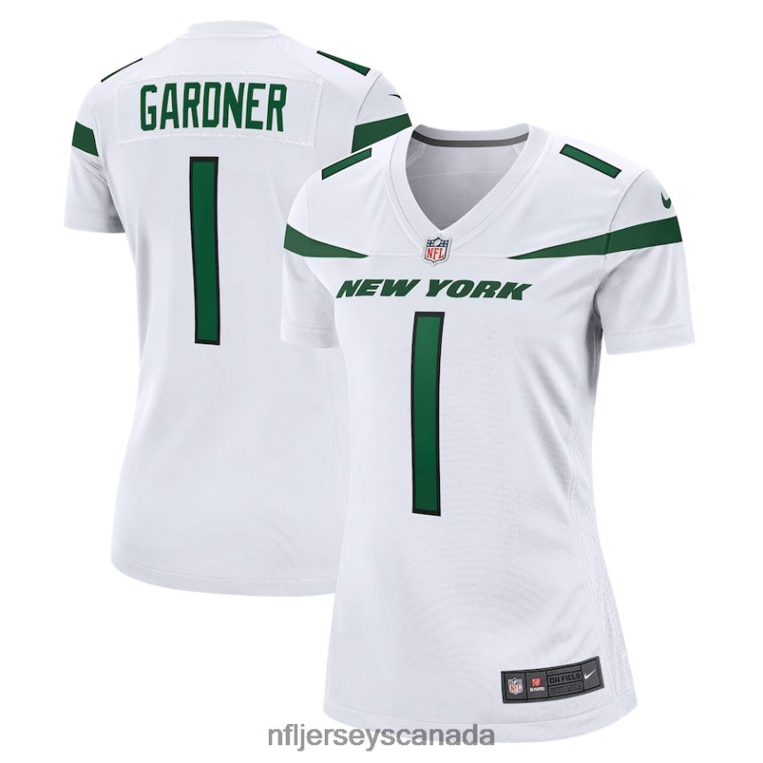 Women New York Jets Ahmad Sauce Gardner Nike White Game Jersey Clothing NFL TBXFR61552