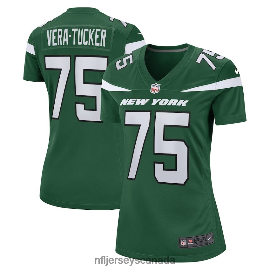 Women New York Jets Alijah Vera-Tucker Nike Gotham Green Game Player Jersey Clothing NFL TBXFR65013