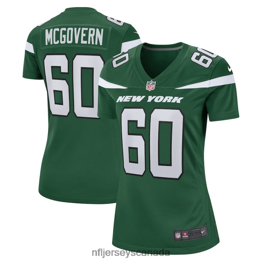 Women New York Jets Connor McGovern Nike Gotham Green Game Jersey Clothing NFL TBXFR65017