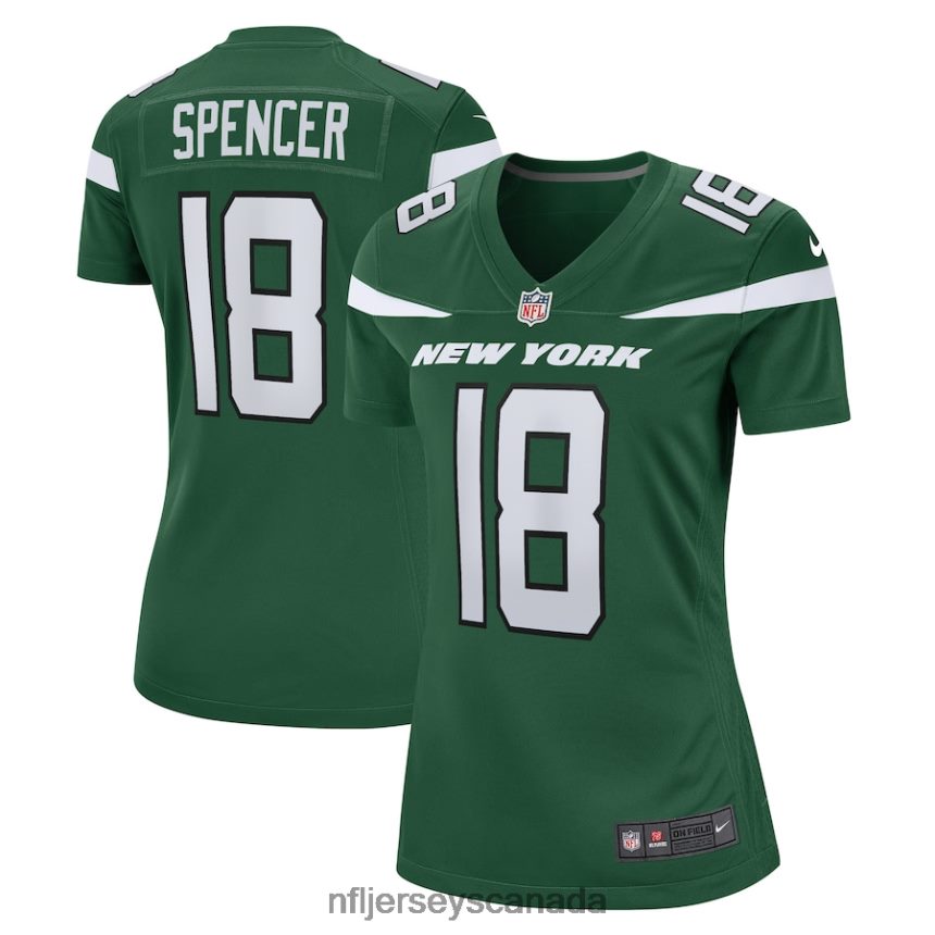 Women New York Jets Diontae Spencer Nike Gotham Green Game Player Jersey Clothing NFL TBXFR65054