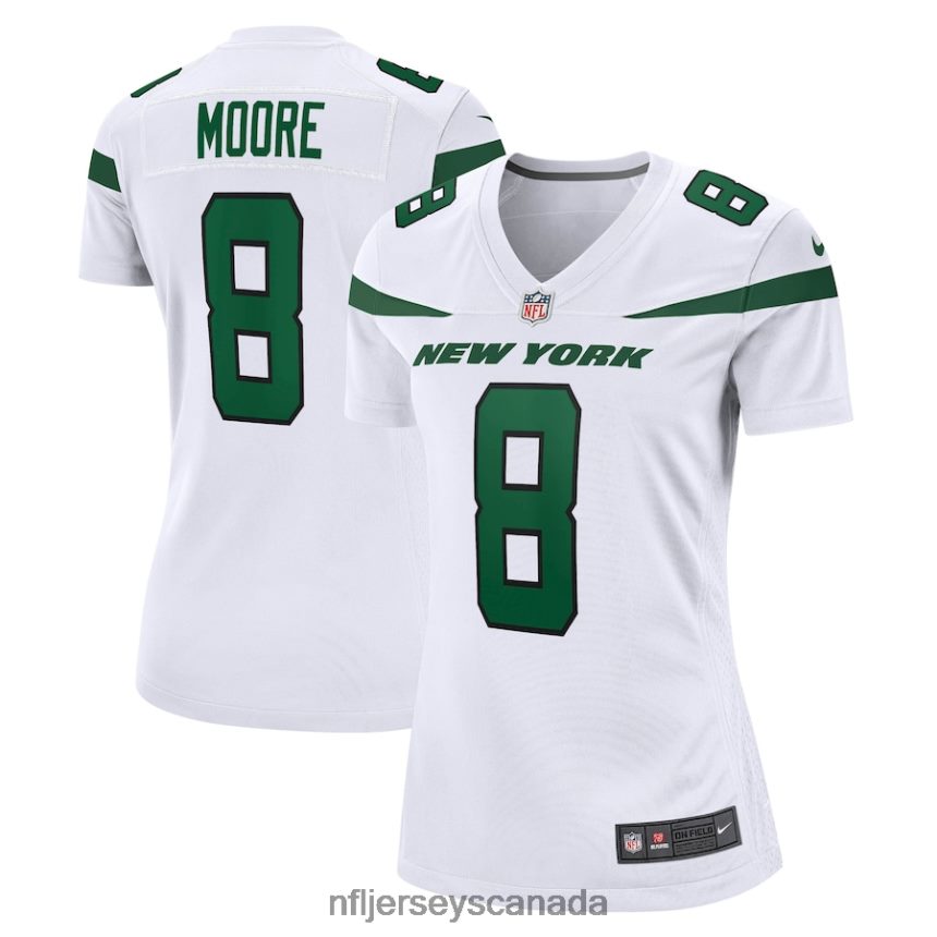 Women New York Jets Elijah Moore Nike White Game Jersey Clothing NFL TBXFR63685