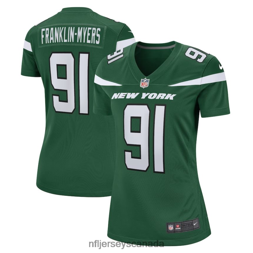 Women New York Jets John Franklin-Myers Nike Gotham Green Game Jersey Clothing NFL TBXFR65035