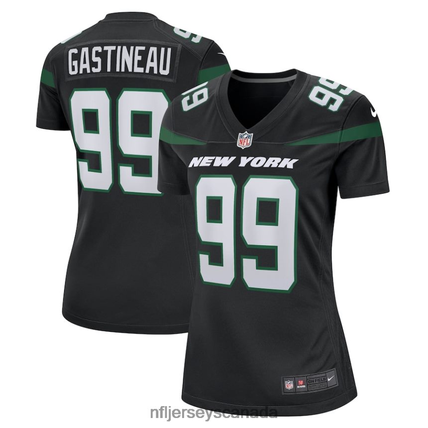 Women New York Jets Mark Gastineau Nike Stealth Black Game Jersey Clothing NFL TBXFR63934