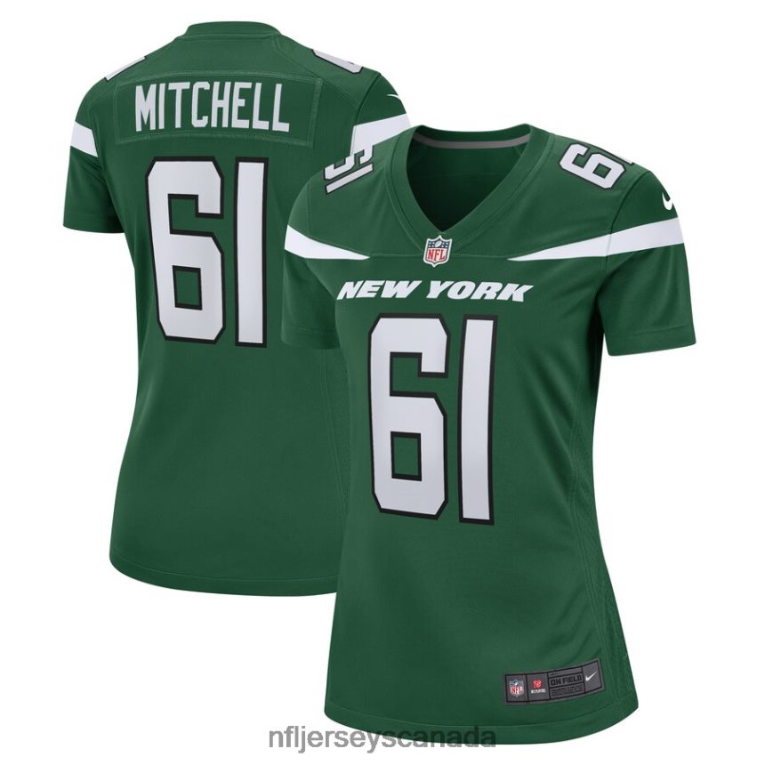Women New York Jets Max Mitchell Nike Gotham Green Game Player Jersey Clothing NFL TBXFR65002