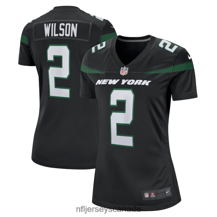 Women New York Jets Zach Wilson Nike Stealth Black Game Jersey Clothing NFL TBXFR65010