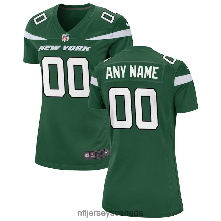Women Nike Gotham Green New York Jets Custom Game Jersey Clothing NFL TBXFR61637