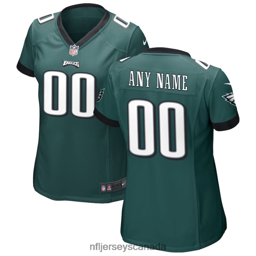 Women Nike Midnight Green Philadelphia Eagles Custom Game Jersey Clothing NFL TBXFR6428