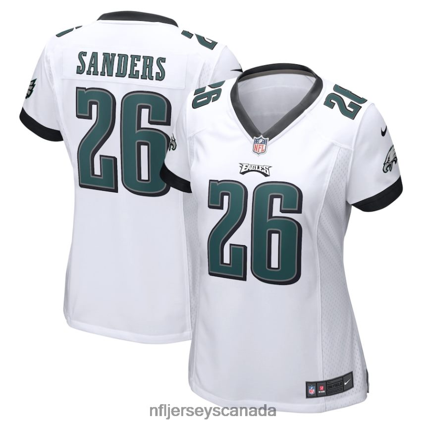 Women Philadelphia Eagles Miles Sanders Nike White Game Jersey Clothing NFL TBXFR62757
