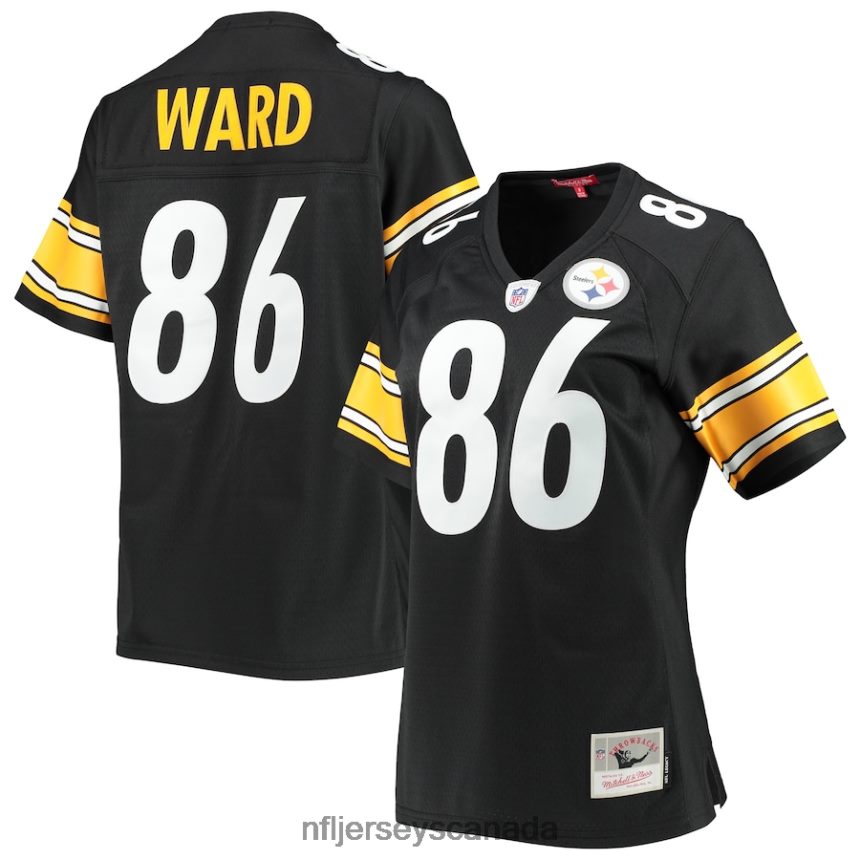 Women Pittsburgh Steelers Hines Ward Mitchell & Ness Black Legacy Replica Player Jersey Clothing NFL TBXFR62968