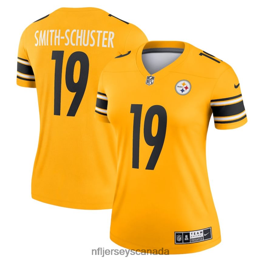 Women Pittsburgh Steelers JuJu Smith-Schuster Nike Gold Inverted Legend Jersey Clothing NFL TBXFR63493