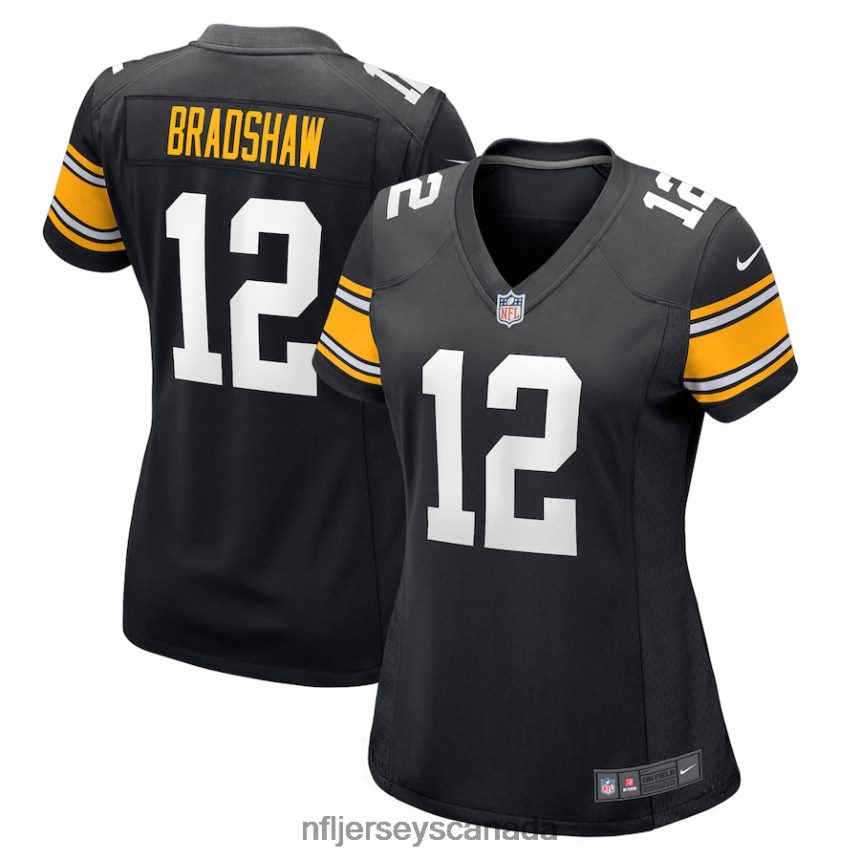 Women Pittsburgh Steelers Terry Bradshaw Nike Black Retired Player Jersey Clothing NFL TBXFR61691