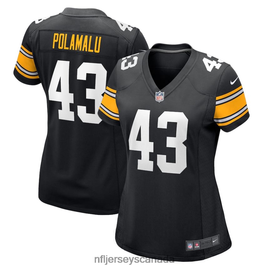 Women Pittsburgh Steelers Troy Polamalu Nike Black Retired Player Jersey Clothing NFL TBXFR6638