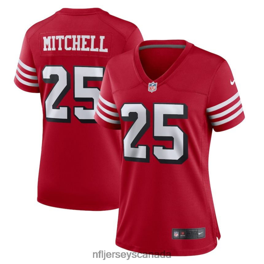 Women San Francisco 49ers Elijah Mitchell Nike Scarlet Alternate Team Game Jersey Clothing NFL TBXFR63046