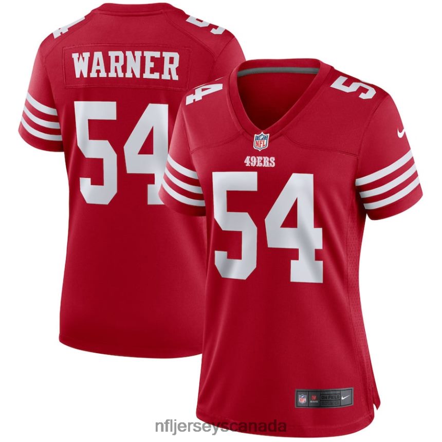 Women San Francisco 49ers Fred Warner Nike Scarlet Player Game Jersey Clothing NFL TBXFR62396