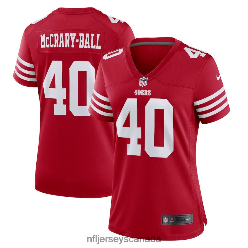 Women San Francisco 49ers Marcelino McCrary-Ball Nike Scarlet Game Player Jersey Clothing NFL TBXFR66152