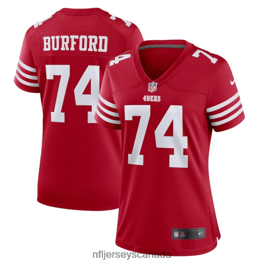 Women San Francisco 49ers Spencer Burford Nike Scarlet Game Player Jersey Clothing NFL TBXFR63823