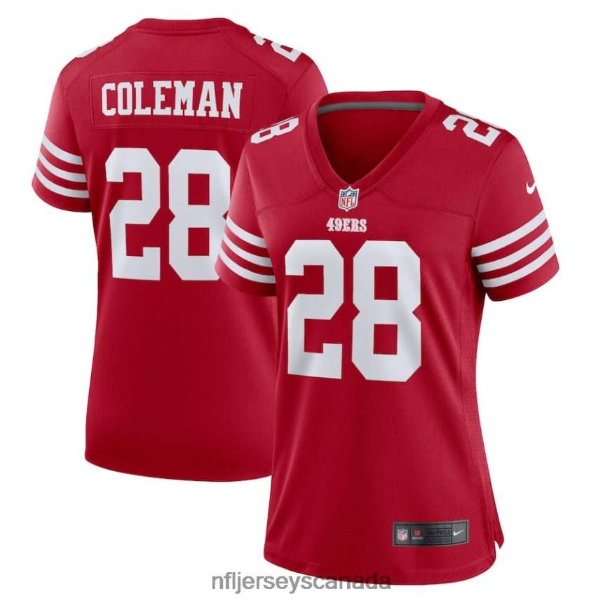 Women San Francisco 49ers Tevin Coleman Nike Scarlet Home Game Player Jersey Clothing NFL TBXFR66037