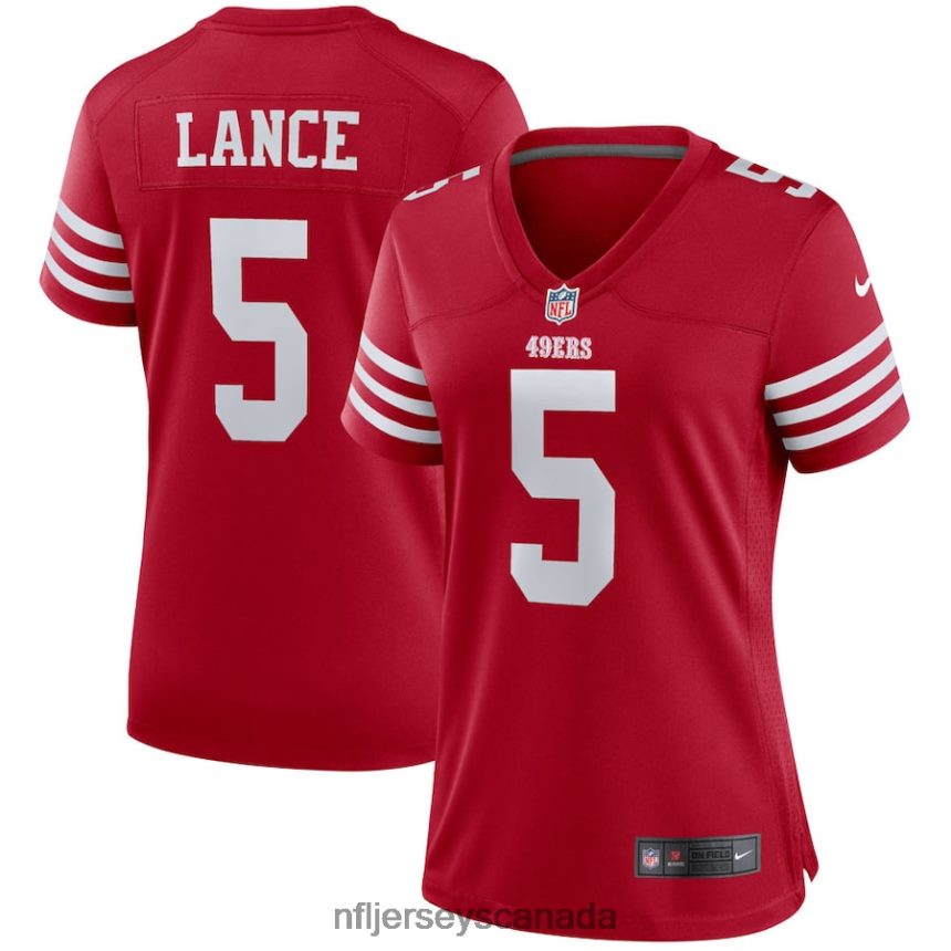 Women San Francisco 49ers Trey Lance Nike Scarlet Team Player Game Jersey Clothing NFL TBXFR63544