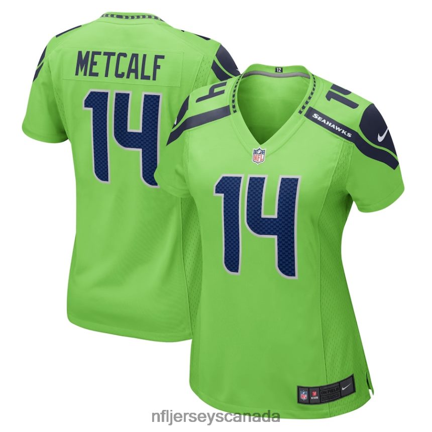 Women Seattle Seahawks DK Metcalf Nike Neon Green Game Jersey Clothing NFL TBXFR61176