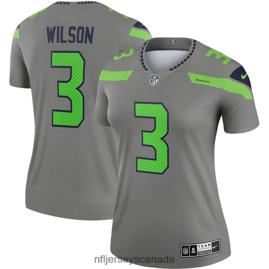 Women Seattle Seahawks Russell Wilson Nike Gray Inverted Legend Jersey Clothing NFL TBXFR62061