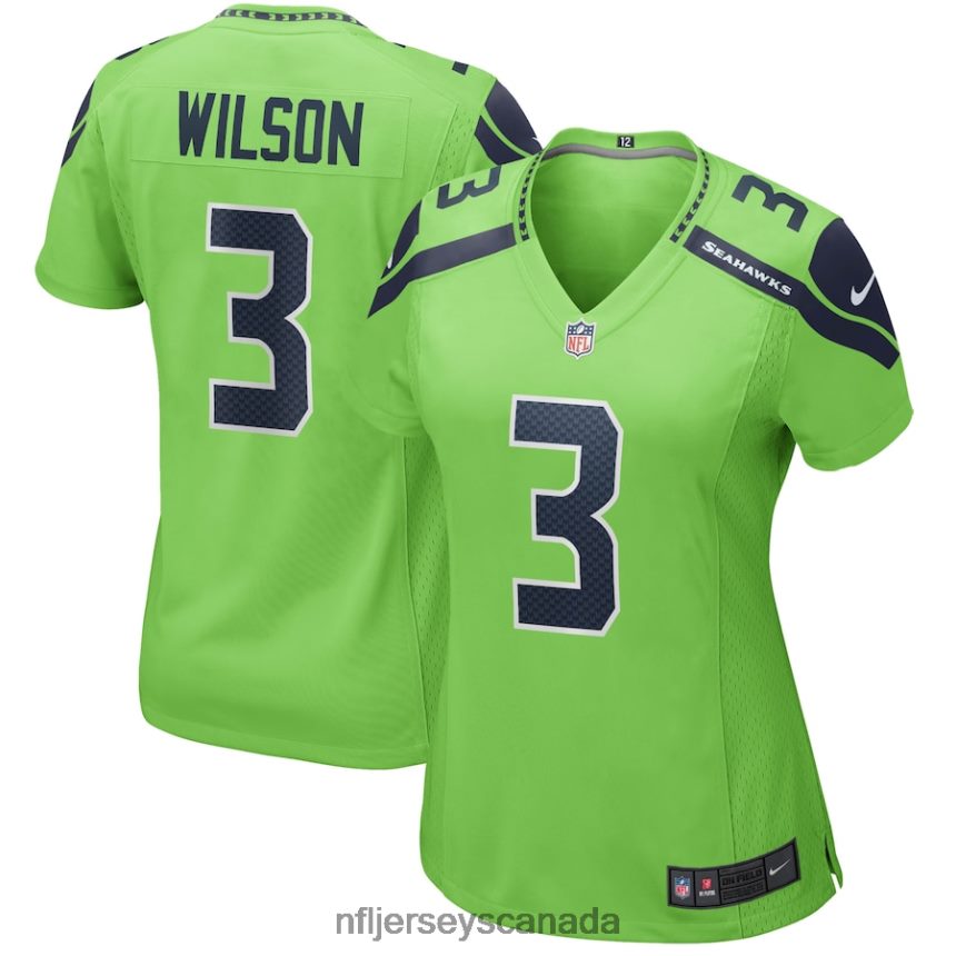 Women Seattle Seahawks Russell Wilson Nike Neon Green Alternate Game Jersey Clothing NFL TBXFR62310